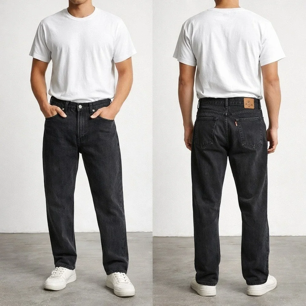 Vintage Levis 550 Relaxed‎ Fit Tapered Leg Orange Tab Black Jeans 32x32 11/1996